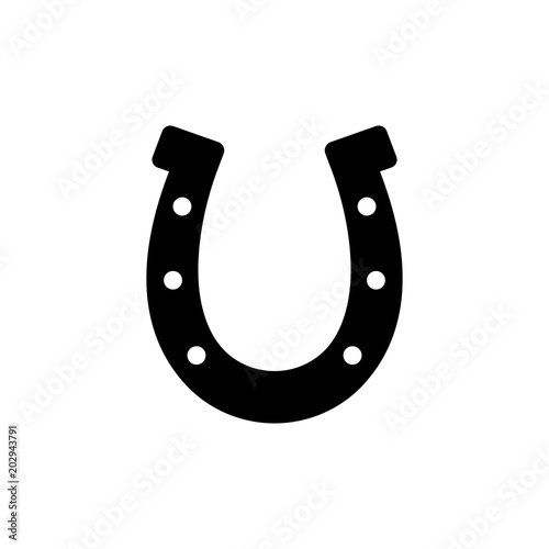 Tablou canvas horseshoe icon. Flat illustration vector icon for web
