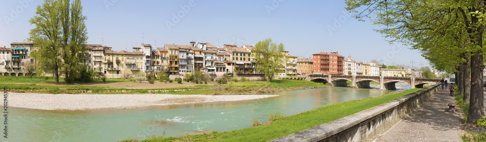 Parma - The panorama of Riverside of Parma river.