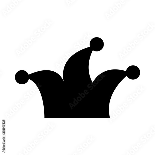 Jester's cap icon in black style isolated on white background. Hats symbol stock vector illustration.