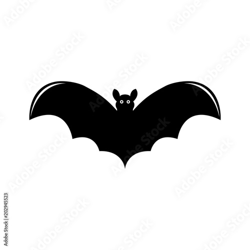 Bat icon silhouette vector illustration