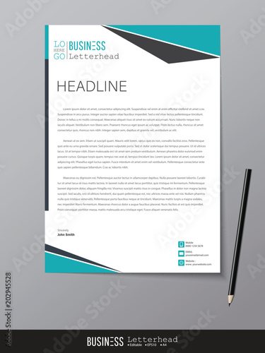 Letterhead design template and mockup minimalist style vector. Design for business or letter layout, brochure, template, newsletter, document or presentation and other.