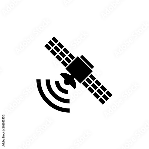 satellite icon vector, solid illustration, pictogram isolated on white