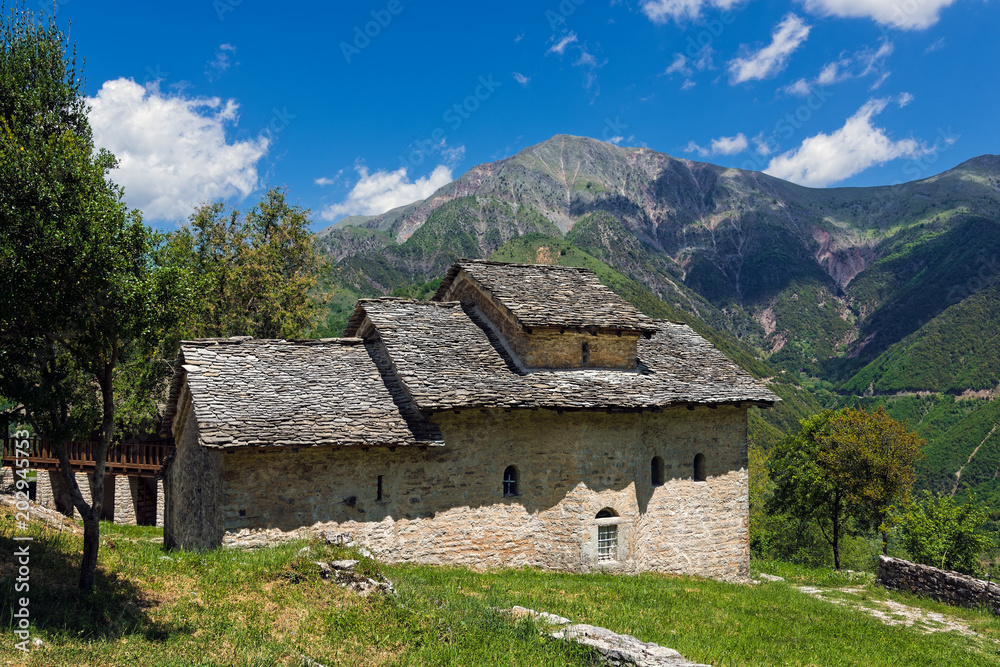 The historical Seltsou Monastery on the mountains of Epirus in Greece