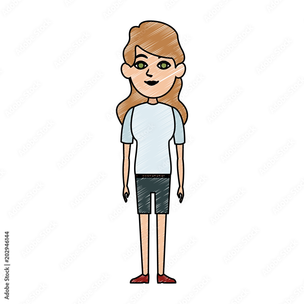 Young woman with casual clothes cartoon vector illustration graphic design Young woman with casual clothes cartoon vector illustration graphic design