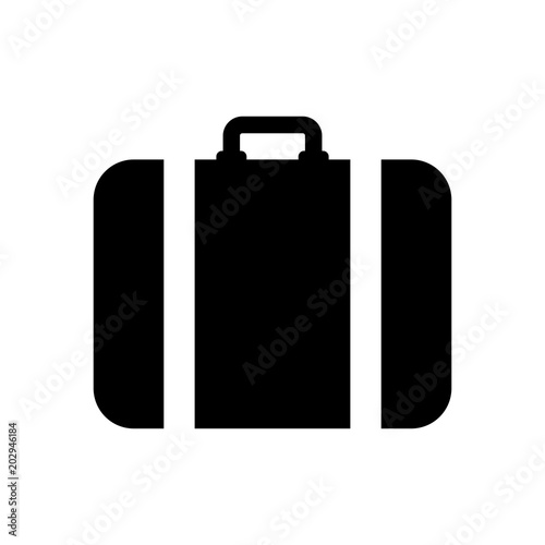 Suitcase flat vector icon on a gray background photo