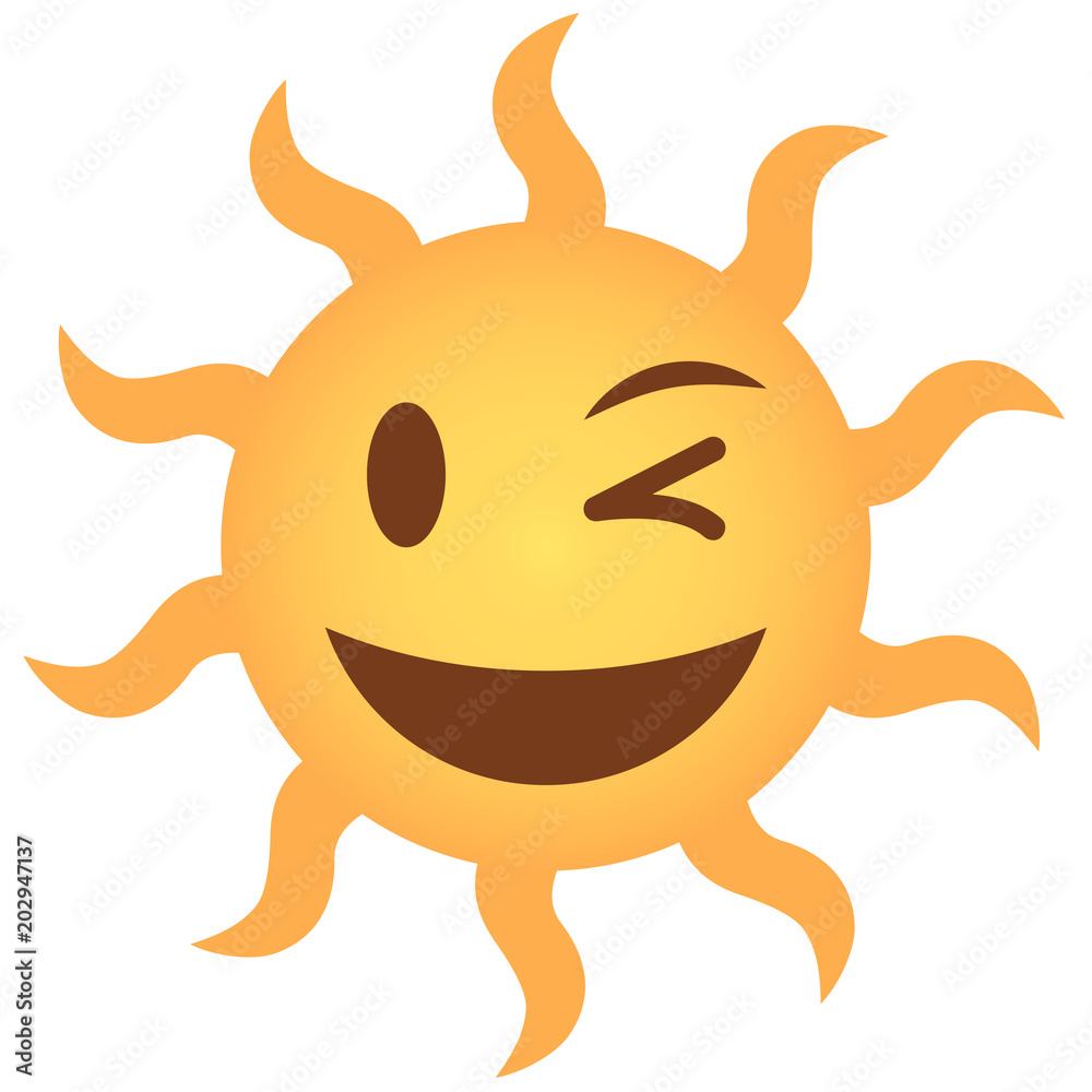 Fototapeta premium Emoji zwinkernd - Sonne