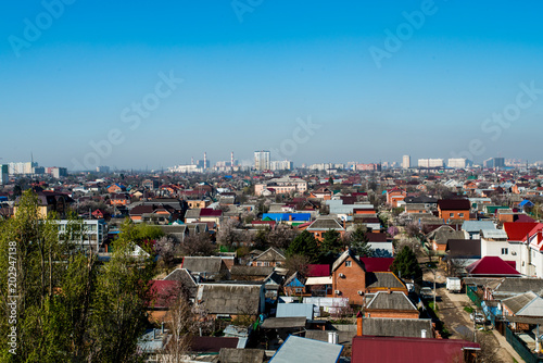 Top view of the city Krasnodar, Russia
