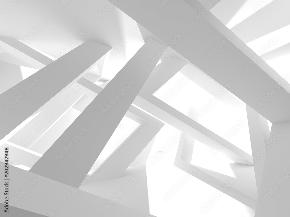 Obraz premium Futuristic White Architecture Design Background