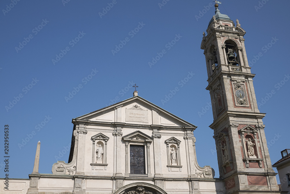 Fototapeta premium Milan, Italy - April 20, 2018: Basilica Santo Stefano Maggiore in Milan