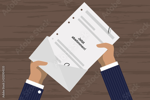 Person öffnet Brief - Jetzt abstimmen