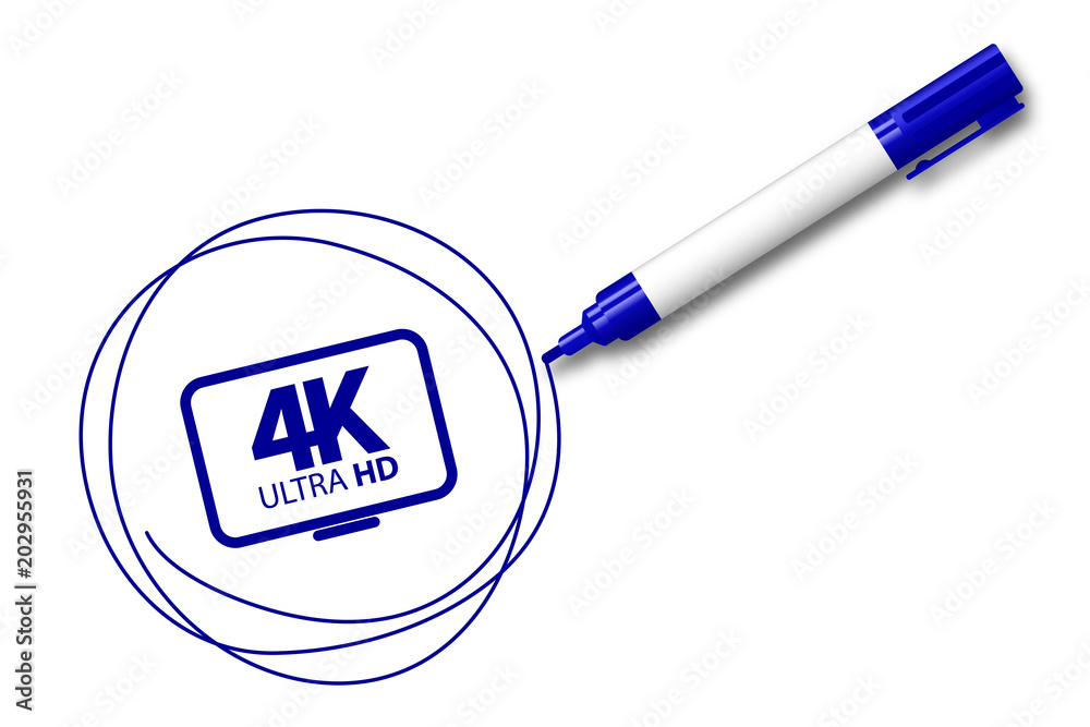 Fotografie blauer Filzstift kreist ein - 4K HD