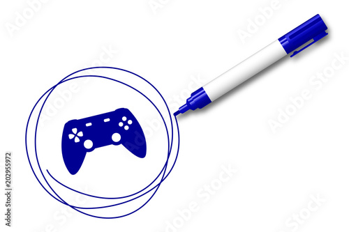 blauer Filzstift kreist ein - Controller