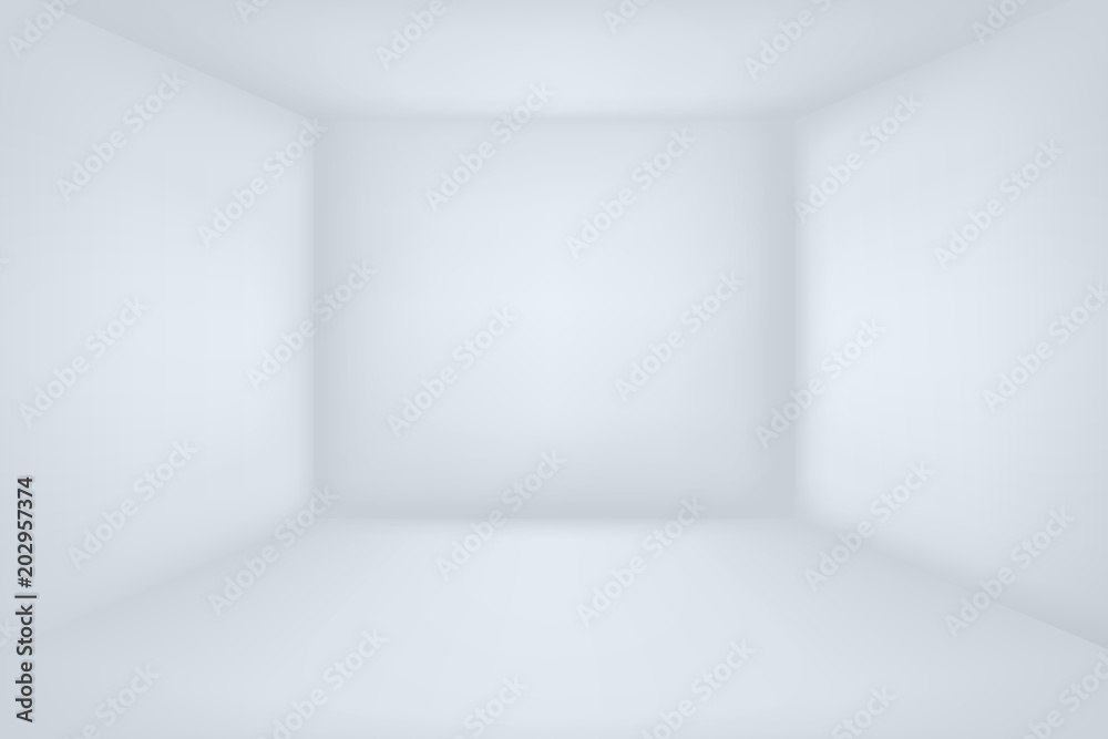 Empty white room. Minimal 3d interior vector illustration Stock Vector ...