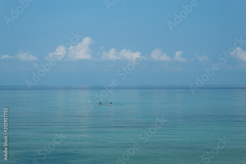 The beauty of the sky and the sea on Haad Salad beach at koh  Phangan