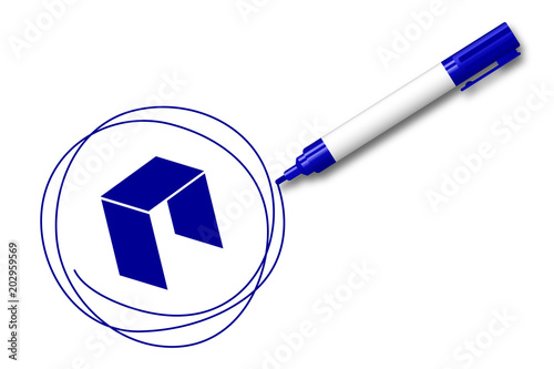 blauer Filzstift kreist ein - NEO