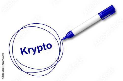 blauer Filzstift kreist ein - Krypto