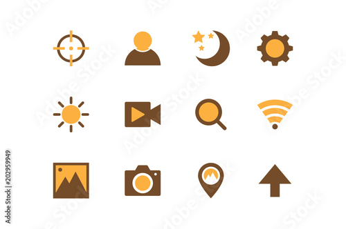 camera icons set flat design vector
