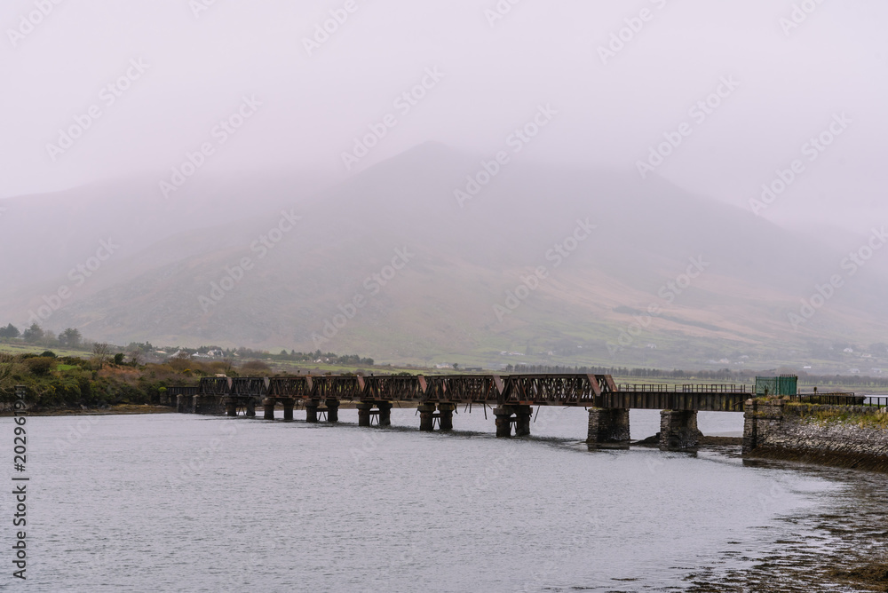 Scenic view of old Valentia River Viaduct in the Wild Atlantic W