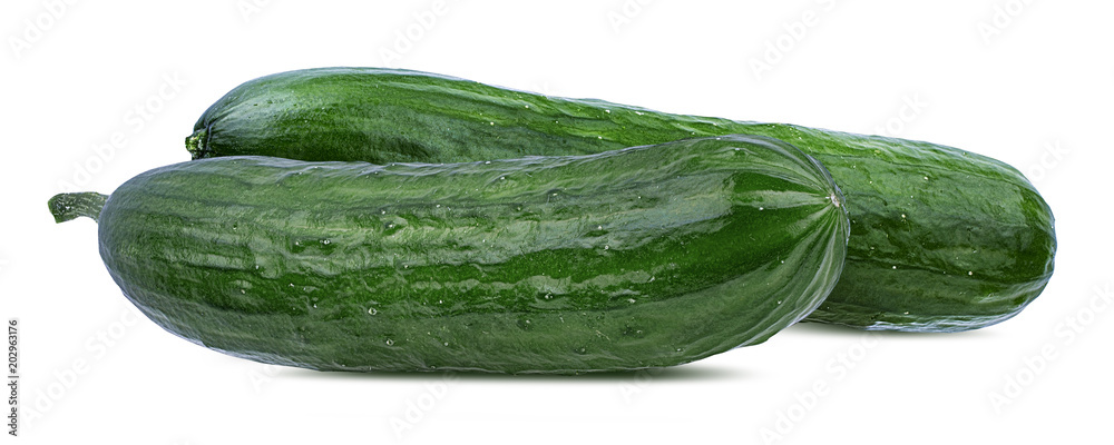 Fresh cucumber isolated on white background with clipping path Fresh cucumber isolated on white background with clipping path