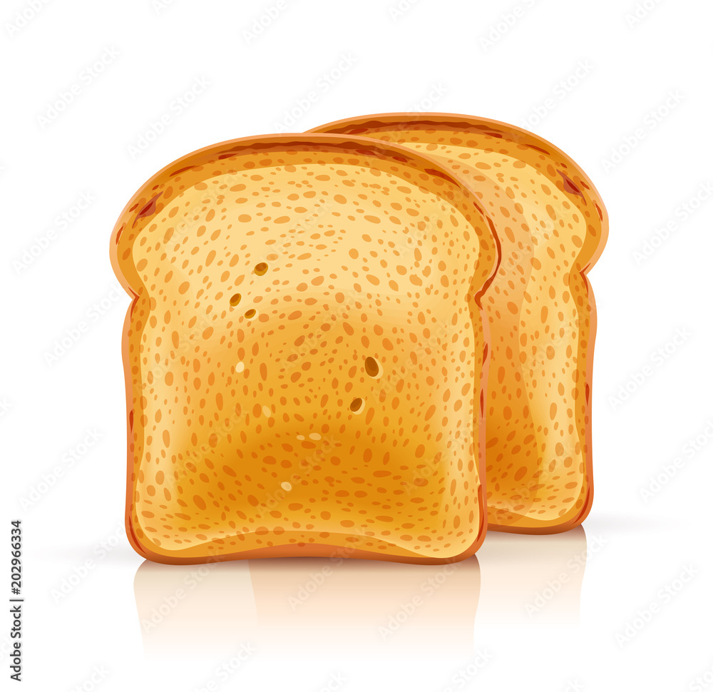 Bread toast for sandwich piece of roasted crouton. Lunch, dinner. - obrazy, fototapety, plakaty 