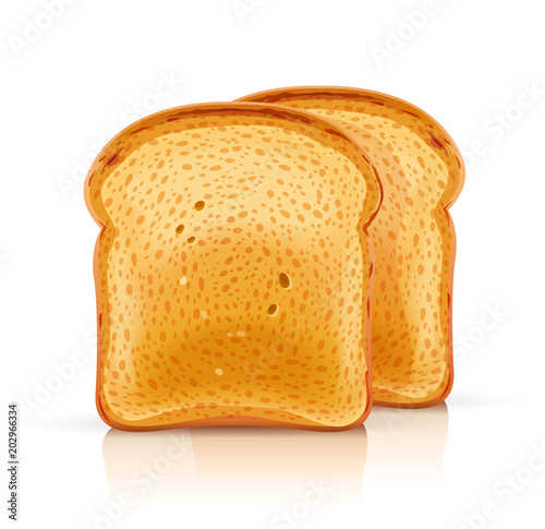 Bread toast for sandwich piece of roasted crouton. Lunch, dinner.