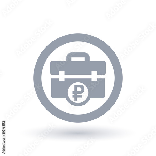 Briefcase Russian Ruble icon - Russia suitcase money symbol © JoelMasson