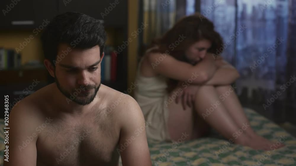 sexual problem: Sad couple in bed sexual problem: Sad couple in bed