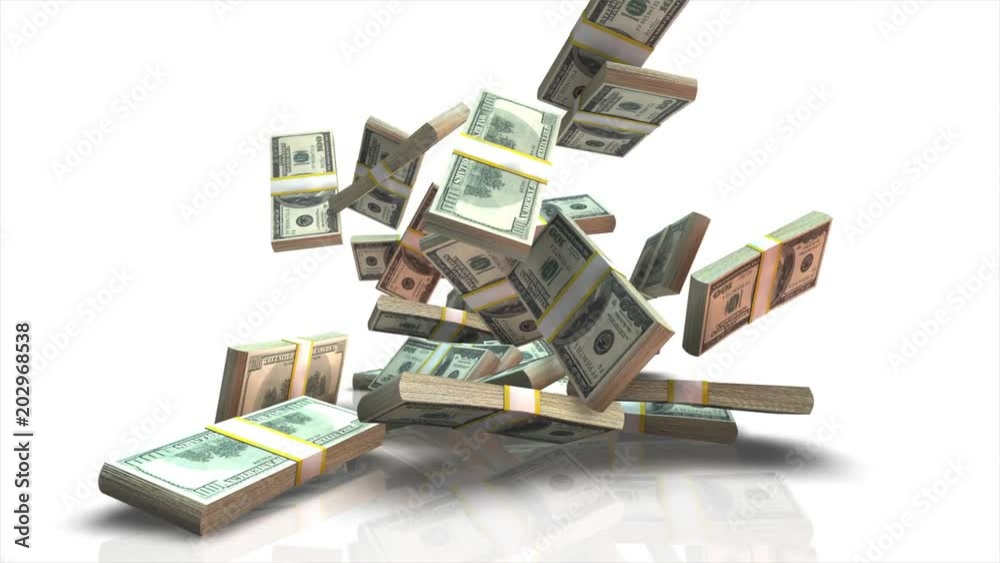 falling dollar bills in slow motion animation falling dollar bills in slow motion animation