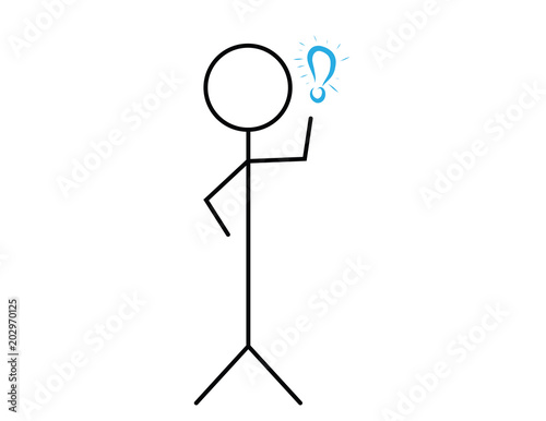 stick figure and hand drawn idea bulb