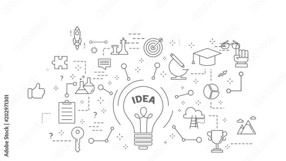 Idea icons set. on white Idea icons set. on white