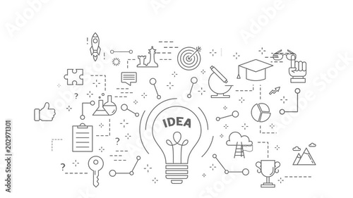 Idea icons set. on white