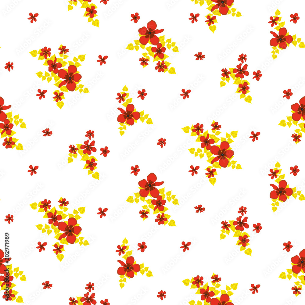 Fashionable pattern in small flowers. Floral seamless background for textiles, fabrics, covers, wallpapers, print, gift wrapping and scrapbooking. Raster copy. Fashionable pattern in small flowers. Floral seamless background for textiles, fabrics, covers, wallpapers, print, gift wrapping and scrapbooking. Raster copy.