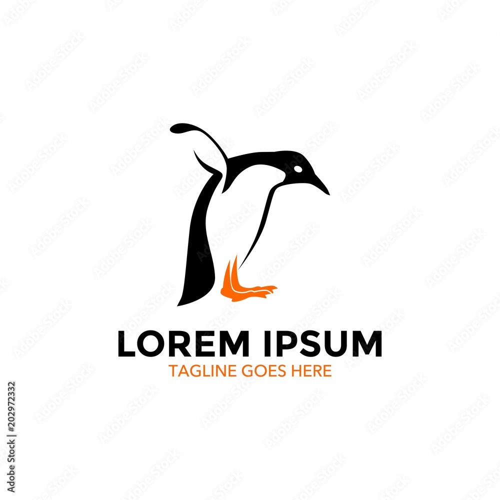 Obraz premium unique penguin logo. vector illustration