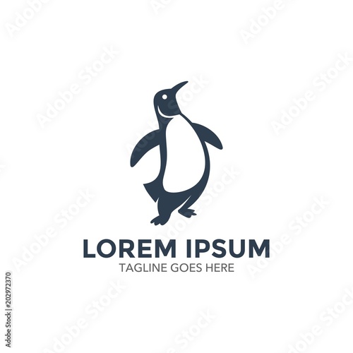 unique penguin logo. vector illustration