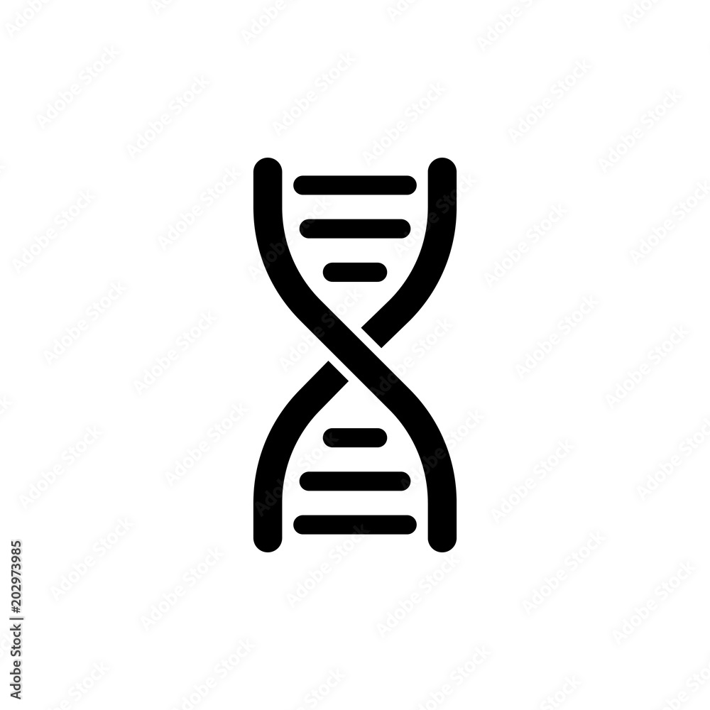 DNA. Flat Vector Icon. Simple black symbol on white background DNA. Flat Vector Icon. Simple black symbol on white background