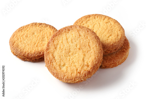 butter cookies on white background