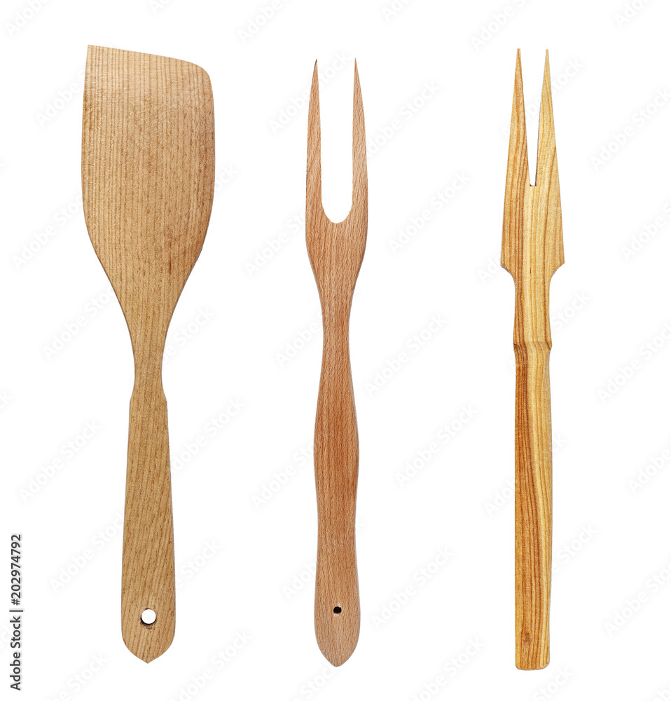wooden spatula and fork wooden spatula and fork