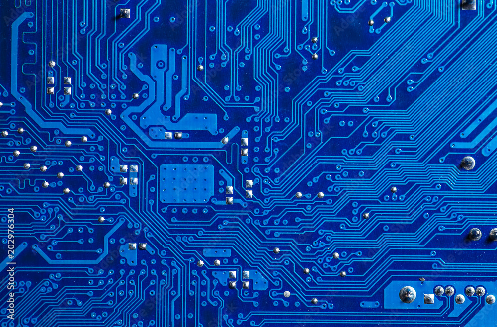 blue circuit board background of computer motherboard Stock Photo | Adobe  Stock