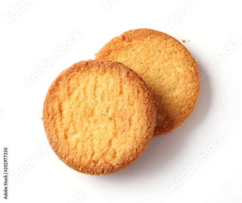 butter cookies on white background