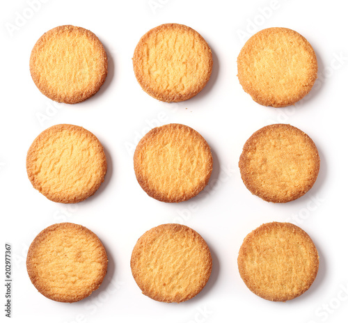 butter cookies on white background photo
