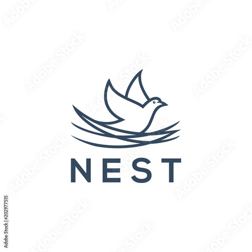 nest logo template vector illustration 