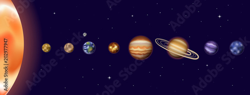 Fototapeta Naklejka Na Ścianę i Meble -  Vector illustration of solar system