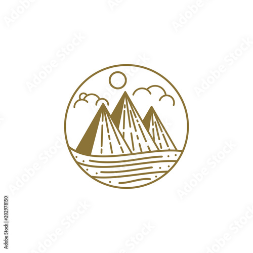 pyramid logo template - vector icon logo template