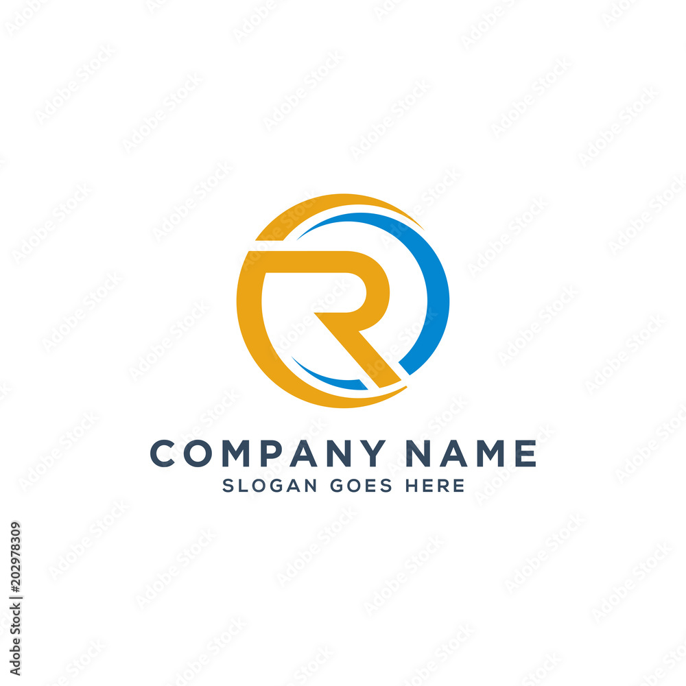 R letters swoosh logo template - vector illustration R letters swoosh logo template - vector illustration