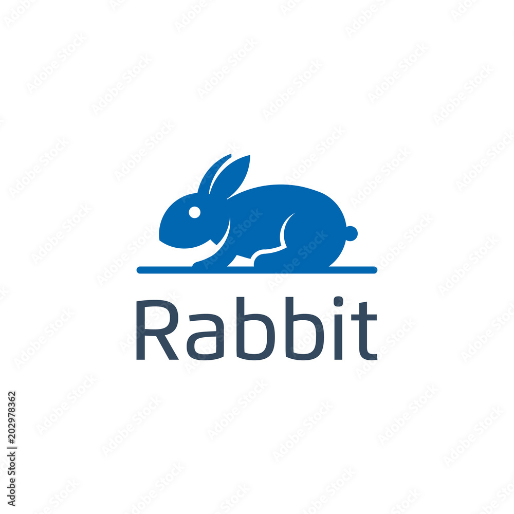 Fototapeta premium rabbit logo template vector illustration