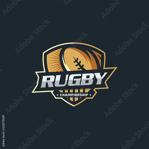 Fotografie, Obraz Rugby Logo template vector illustration