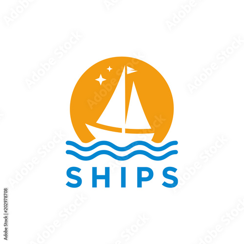 ships logo template vector illustration