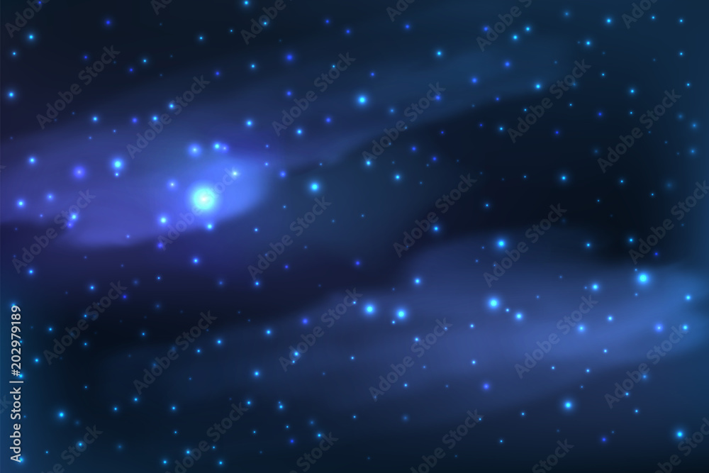 Starry in the night sky background Stock Vector | Adobe Stock