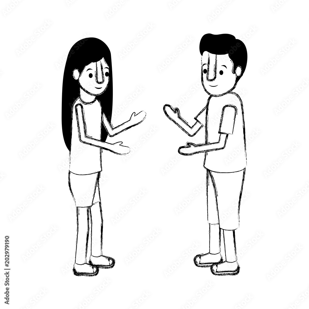 isometric little kids couple character vector illustration design isometric little kids couple character vector illustration design