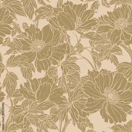 Pattern with beautiful blooming flowers